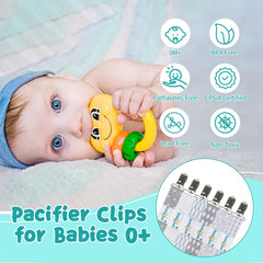 babygoal pacifier clips for boys and girls with versatile patterns
