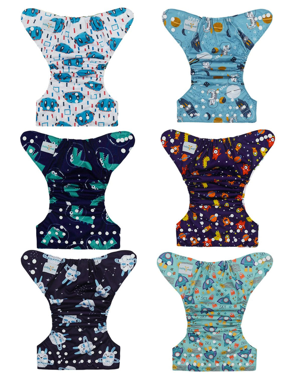 Babygoal pocket diaper showing waterproof outer layer for leak protection