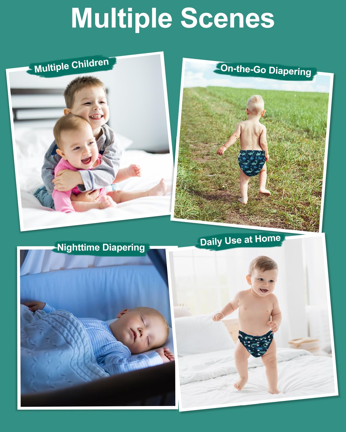 Babygoal covers work with prefolds and fitted diapers for flexible diapering.
