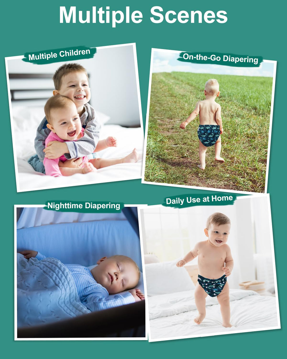 Babygoal covers work with prefolds and fitted diapers for flexible diapering.