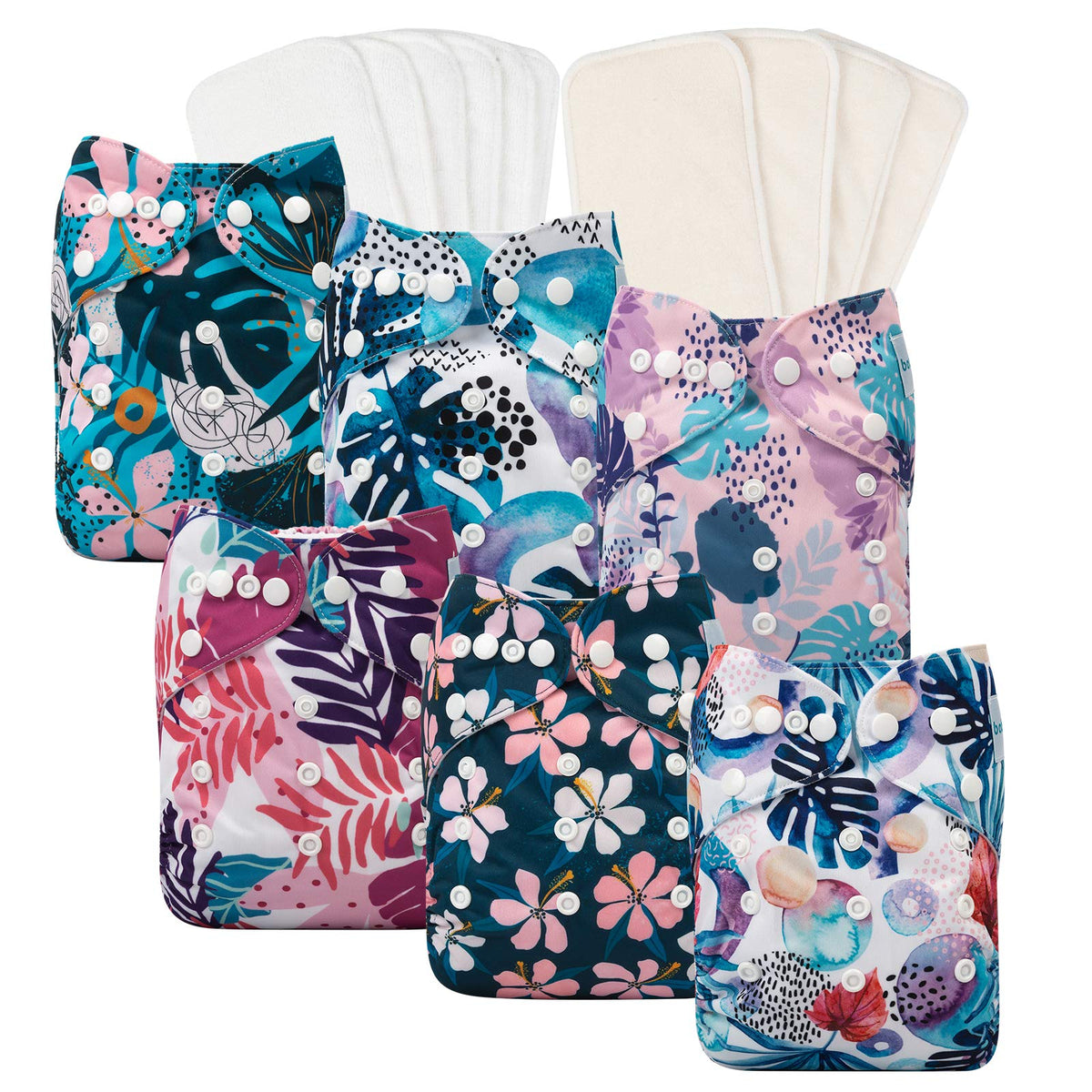 babygoal reusable diaper shells show one-size adjustability for growing babies.