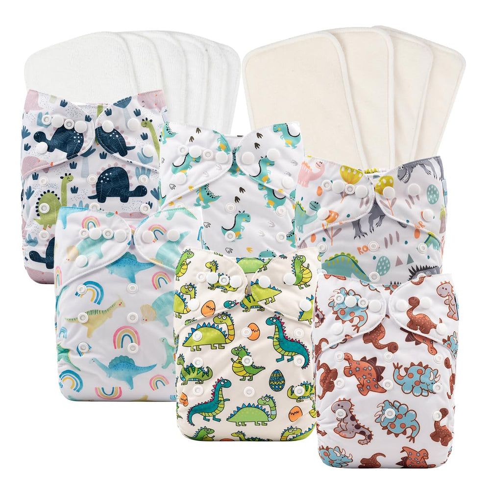 Babygoal reusable cloth diaper pack front view shows adjustable size for growing babies, promoting comfort and long-term savings.