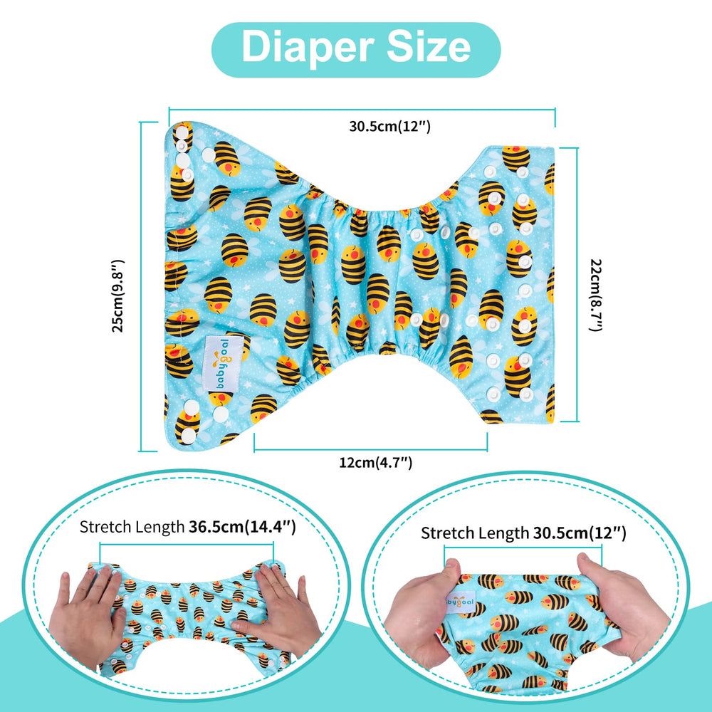 babygoal six inserts stacked to show absorbency options for newborns.