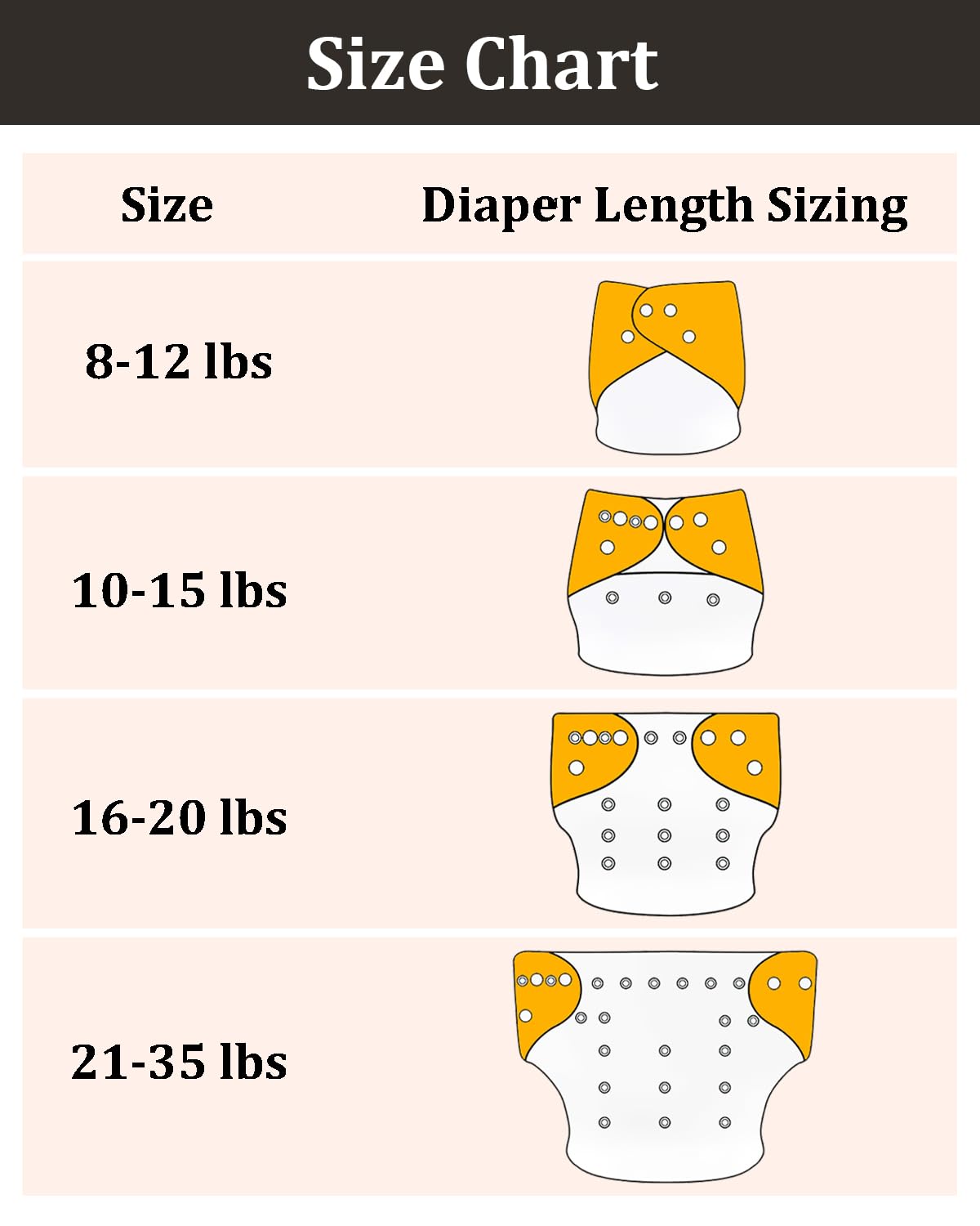 babygoal snap closures illustrate adjustable fit for growing babies