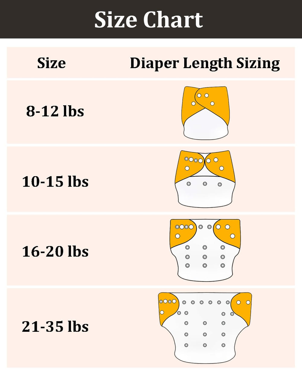 babygoal snap closures illustrate adjustable fit for growing babies