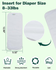 Babygoal overnight-ready insert pair provides extra absorbency for restful nights.