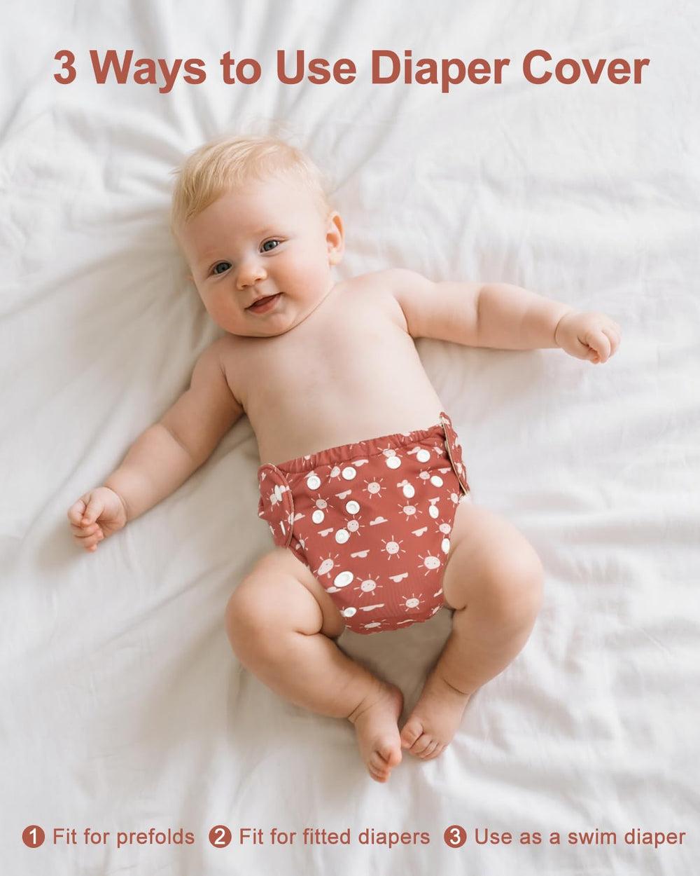 Babygoal waterproof diaper cover prevents leaks during outings and trips.