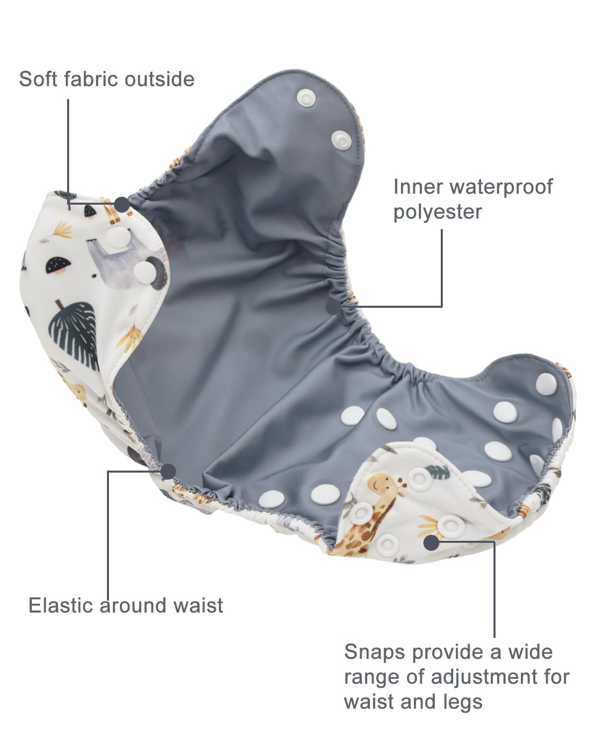 Babygoal waterproof-diaper-cover-swim keeps clothing dry during splashes and outings.