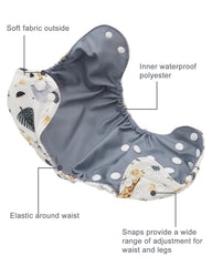 Babygoal waterproof-diaper-cover-swim keeps clothing dry during splashes and outings.