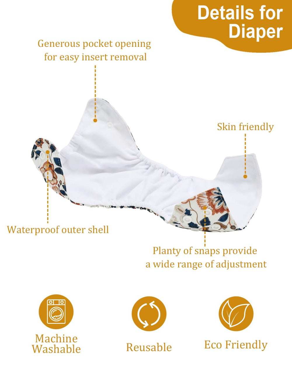 babygoal waterproof outer layer diaper highlighting leak prevention