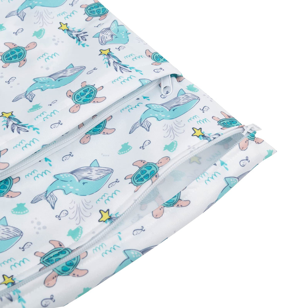 babygoal wet bag material-closeup shows waterproof polyester and breathable TPU