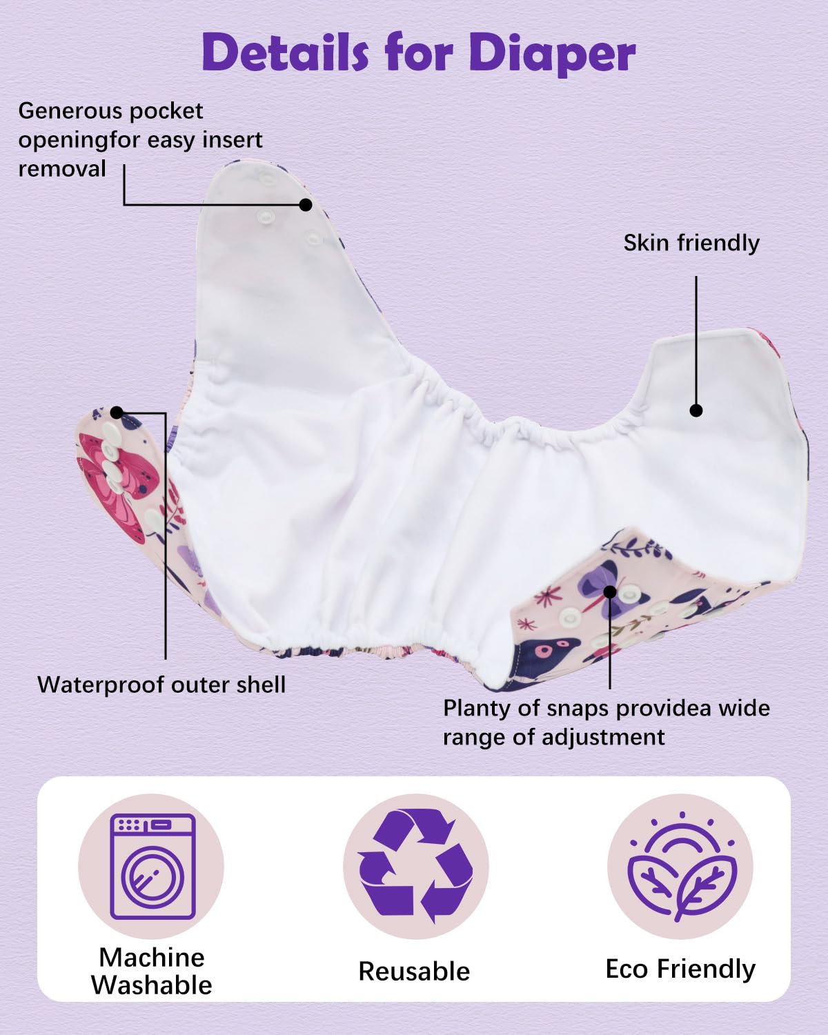 Babygoal wet bag keeps soiled diapers neatly contained between changes