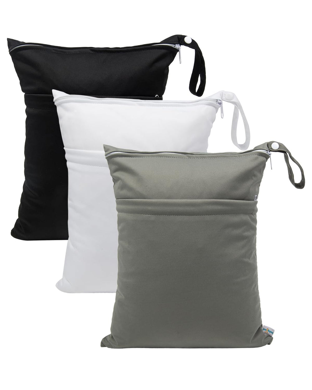 Babygoal wet dry bag 3pack flat layout keeps travel kit organized.