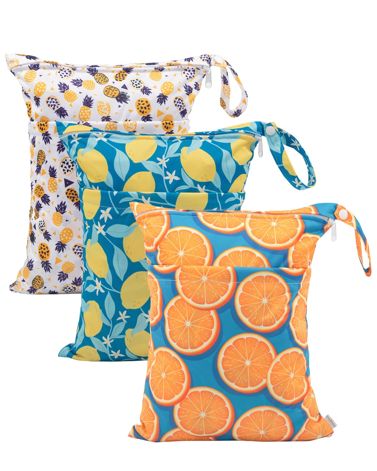 Babygoal wet dry bag double-pocket zipper on display for organized wet and dry items