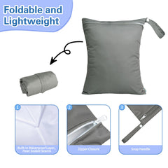 babygoal wet-dry bag folded compact for travel and storage