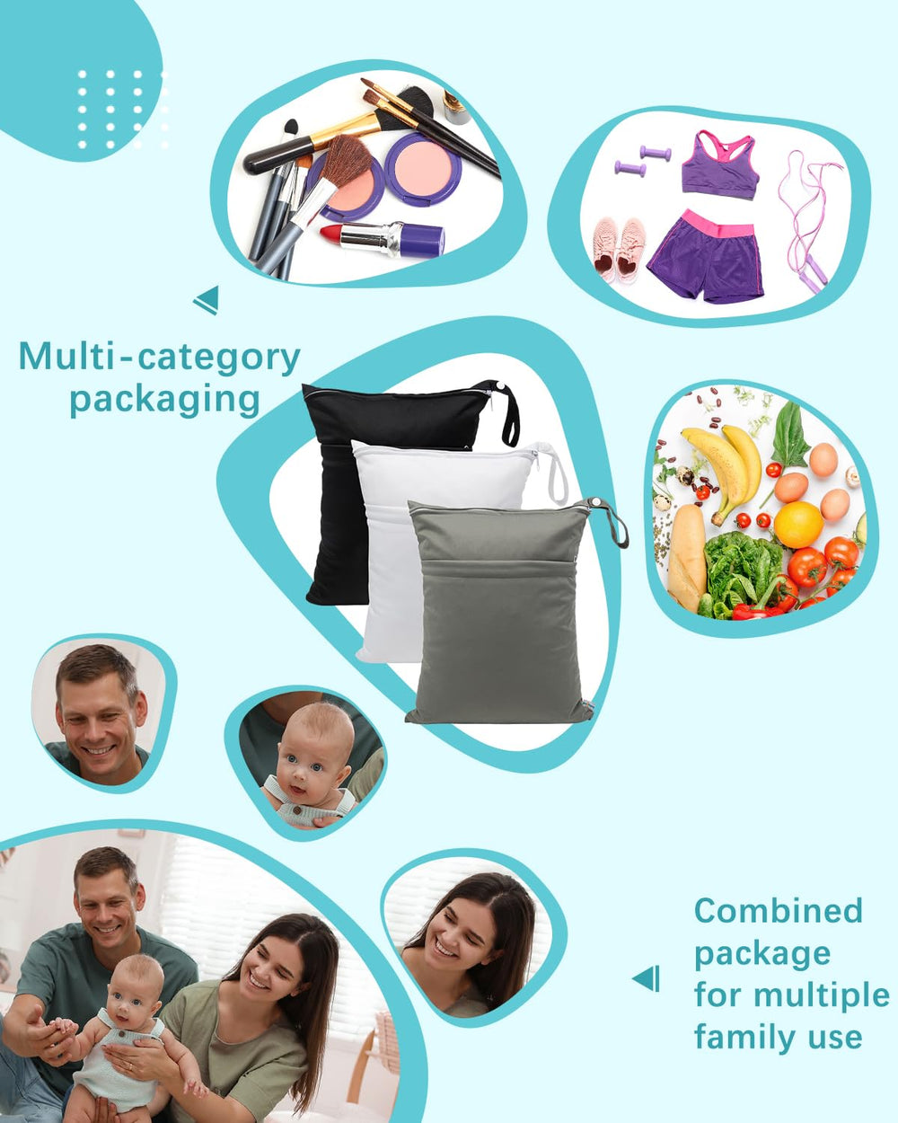 Babygoal wet dry bag waterproof polyester material protects contents from leaks.