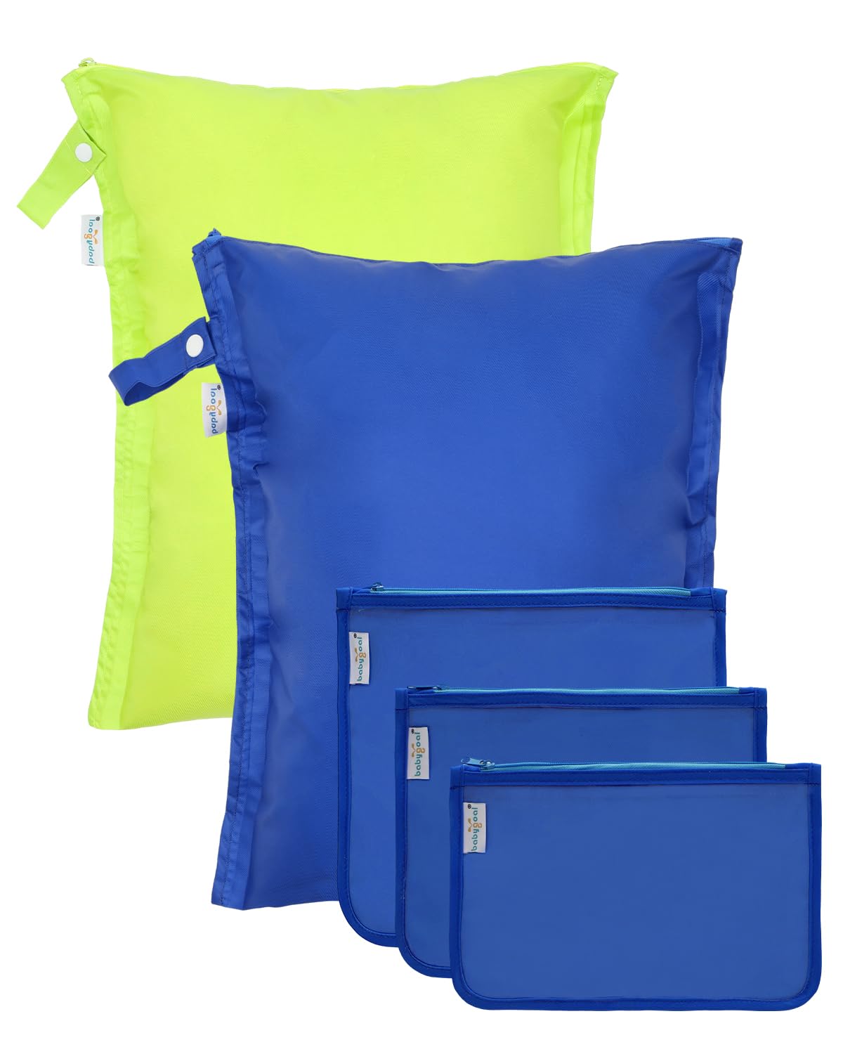 babygoal wet dry bags 16x13 open show waterproof interior for damp items and mess containment.