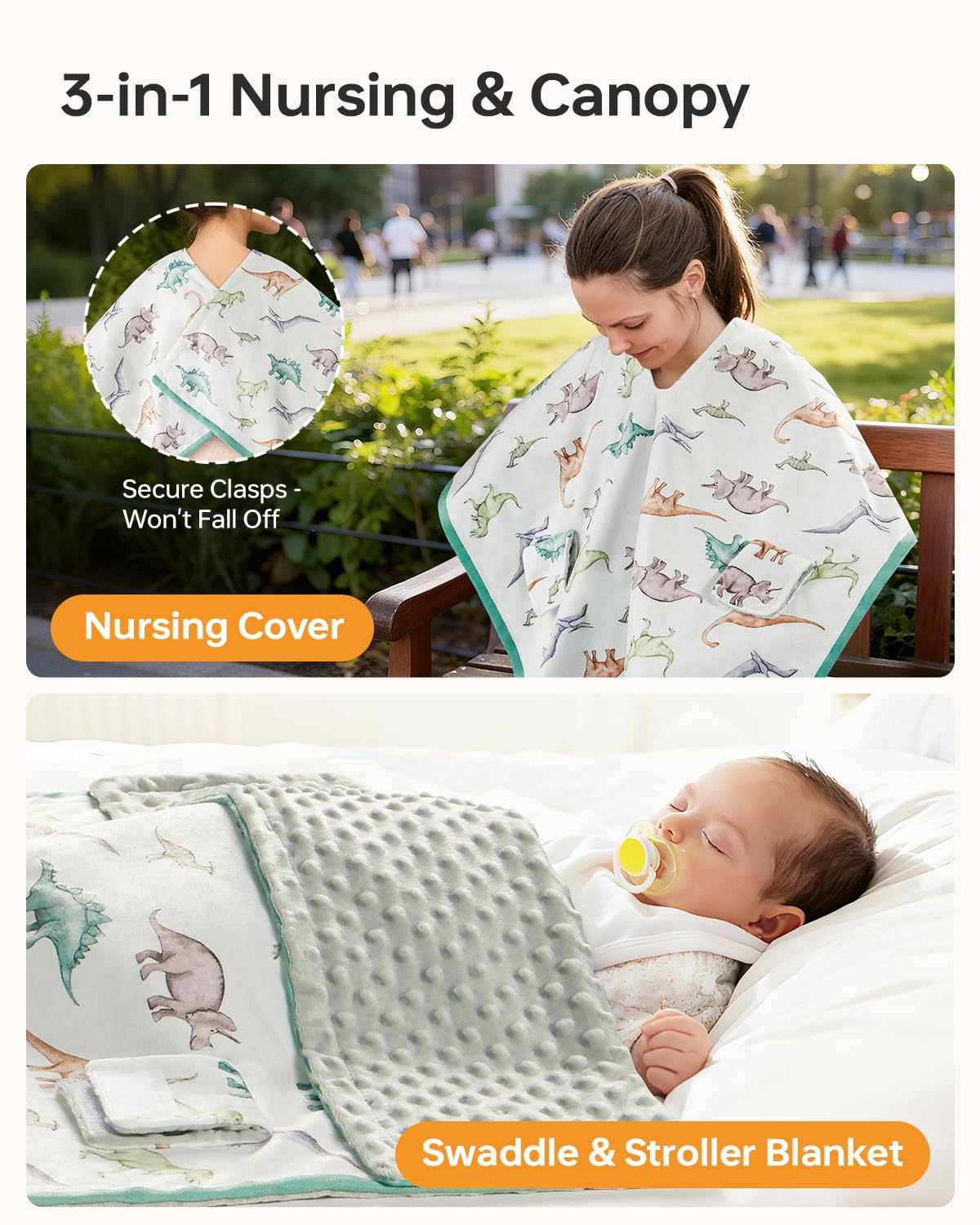 Babygreat baby blanket with soft Minky interior for gentle skin contact.