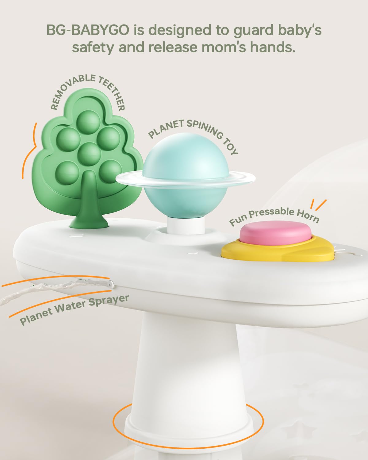 Babygreat bath seat accessories rinse cup included for bath time convenience.