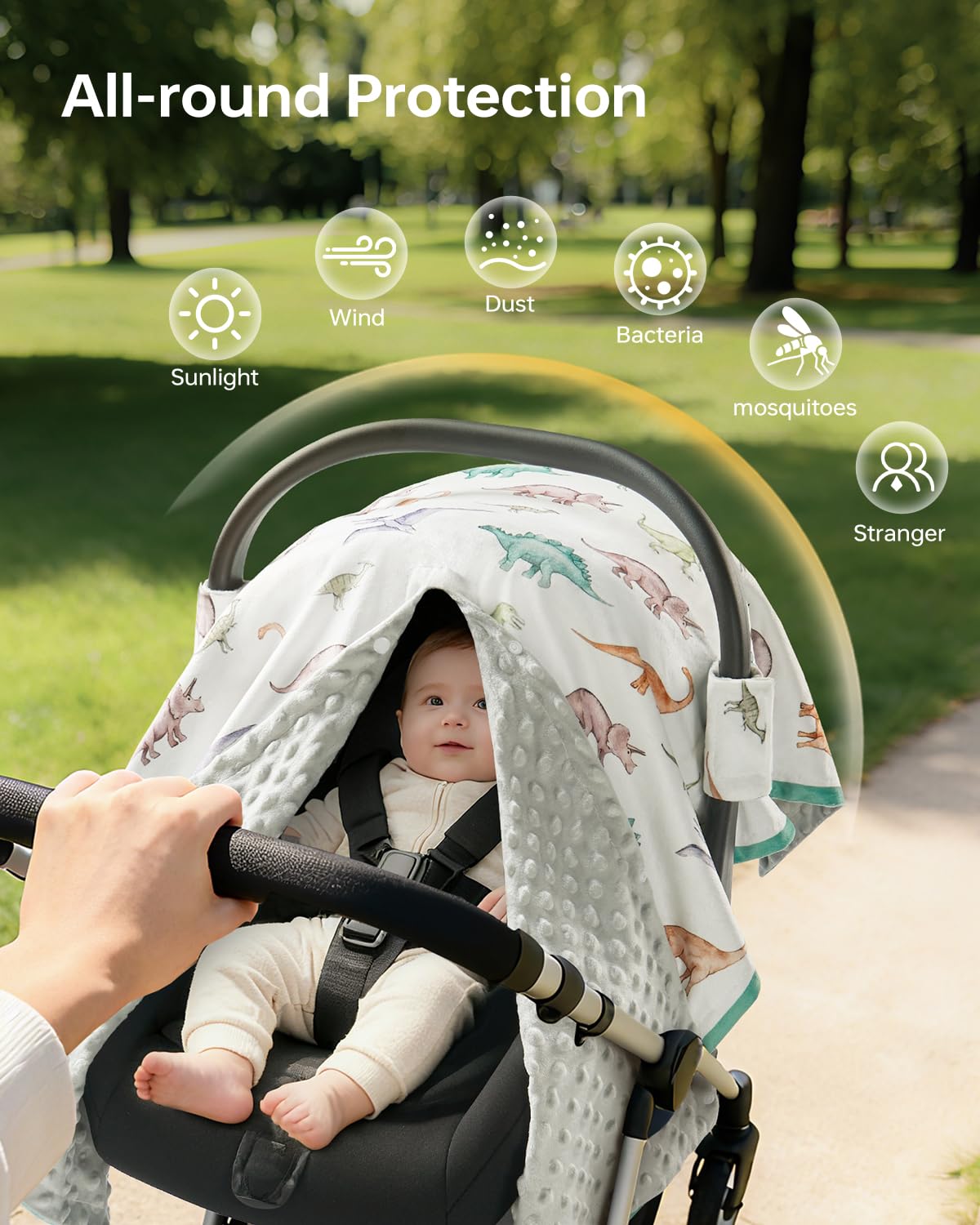 Babygreat car seat cover peekaboo opening provides quick checks without drafts.