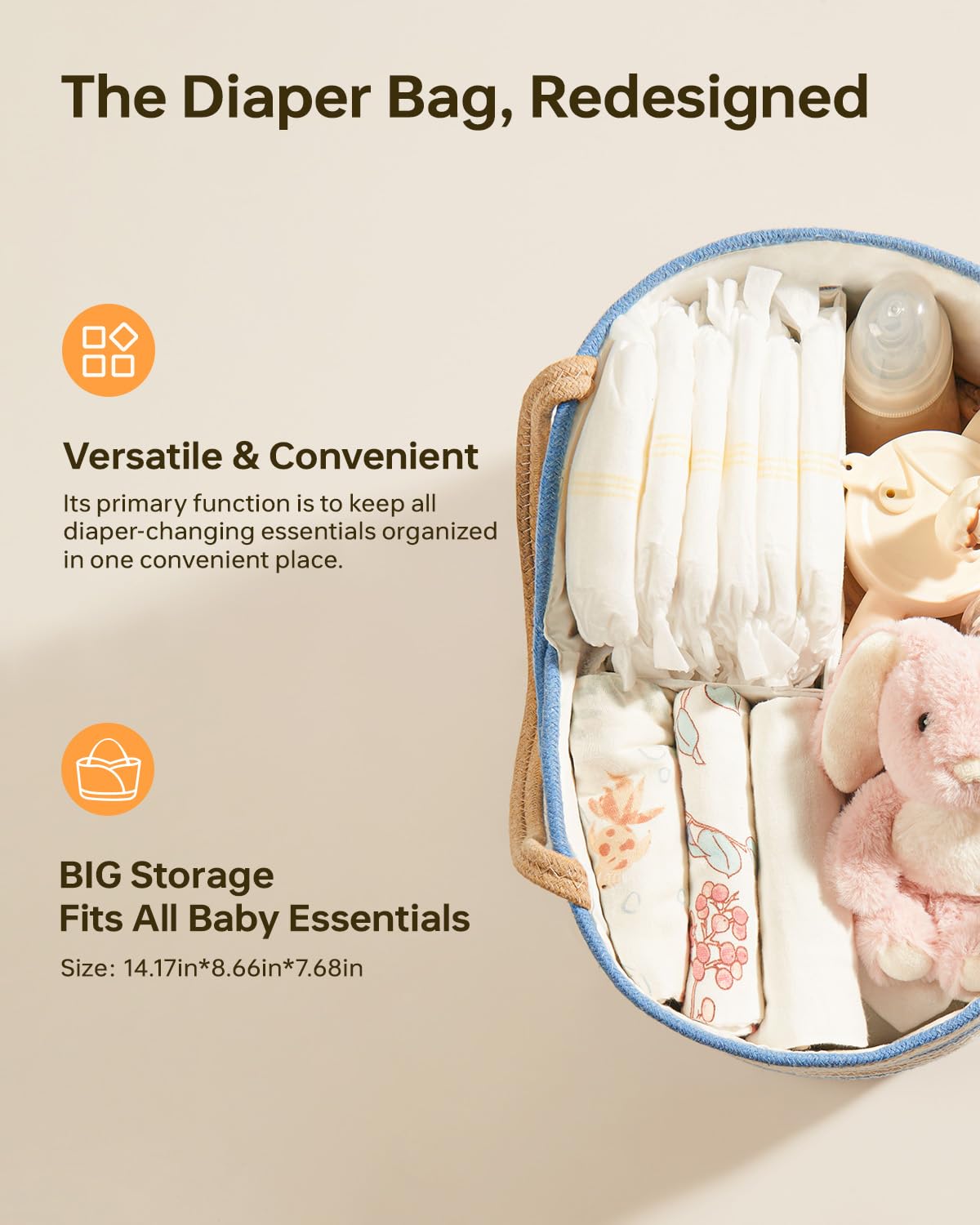 Babygreat diaper caddy portable with sturdy handles for travel