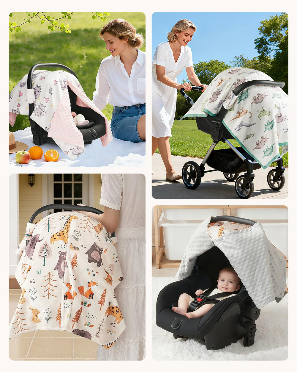 Babygreat easy care design fits most car seats and strollers.