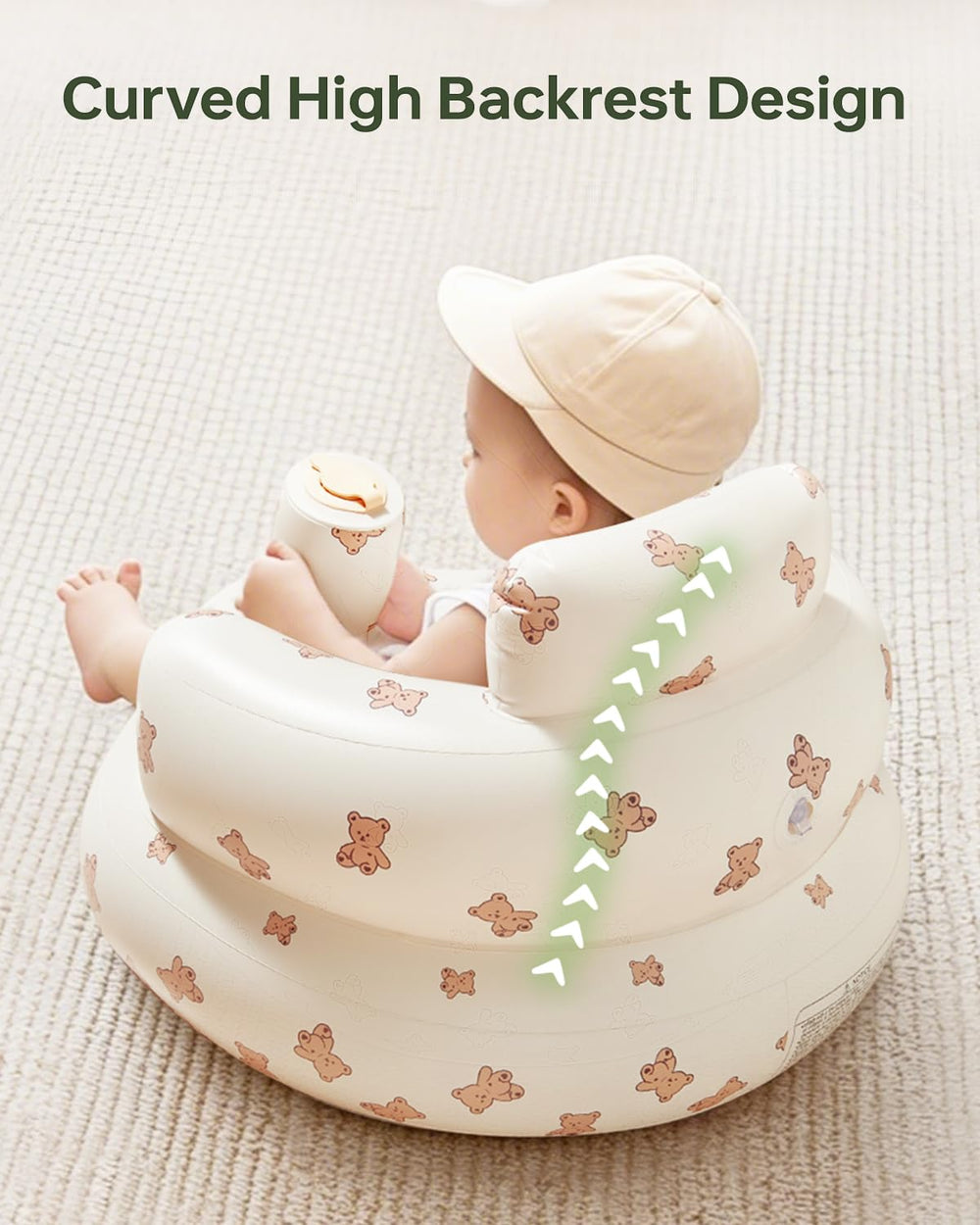 Babygreat inflatable baby seat toddler-sitting shows lasting support for growing child.