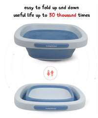 Babyhood wash basin used for gentle baby face wash after a messy moment