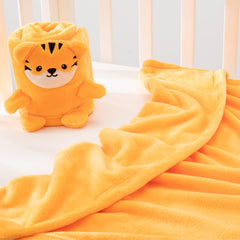 Babyhuggle tiger animal shape blanket—gentle warmth for stroller or nap time.