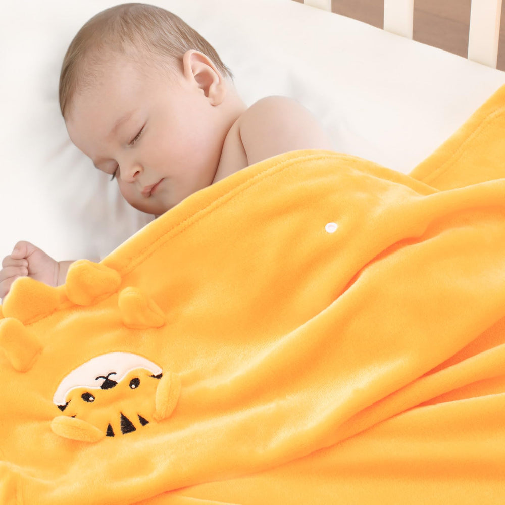 Babyhuggle foldable tiger blanket—soft, cozy nursery snuggles.