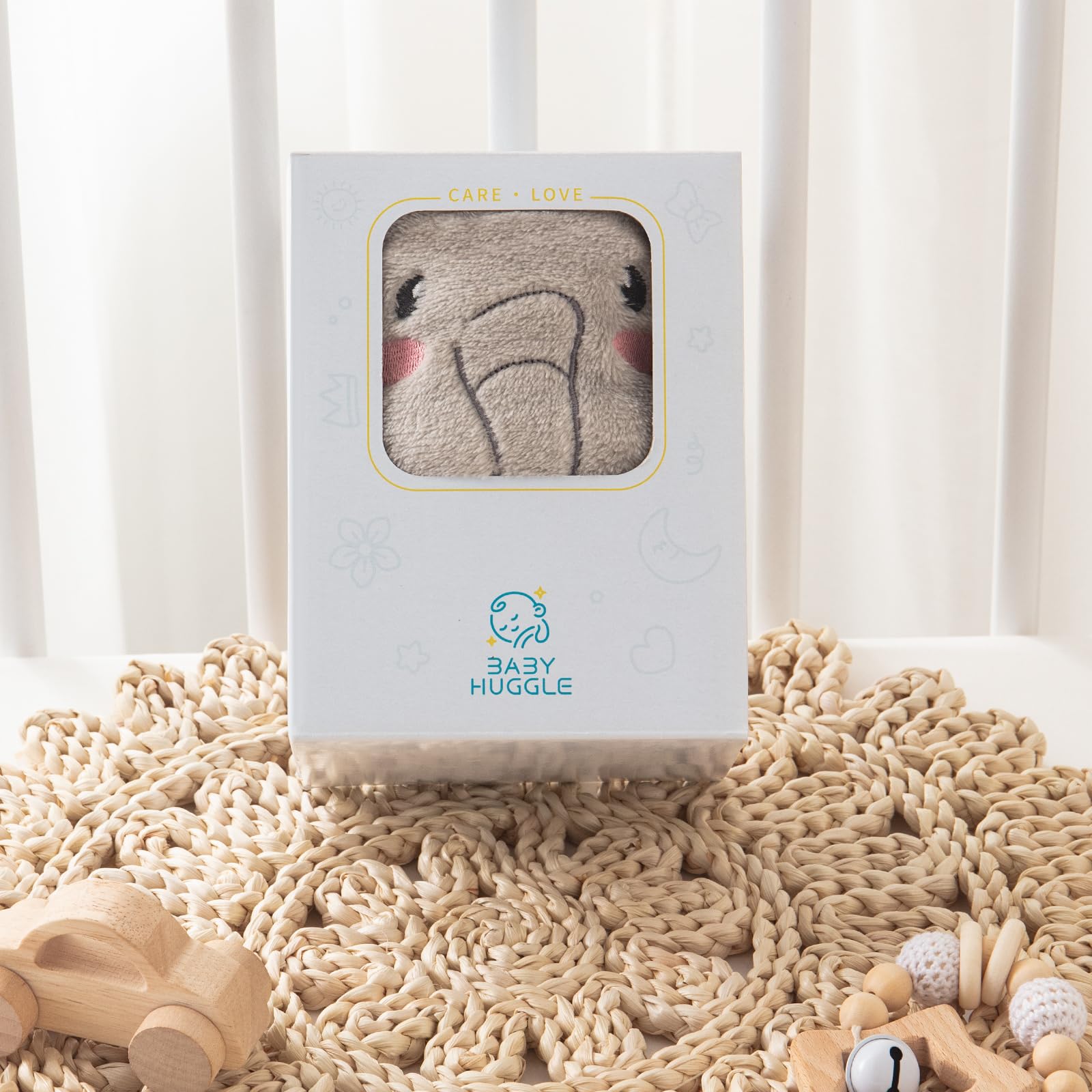 Babyhuggle hypoallergenic microfiber blanket provides safe, breathable comfort.