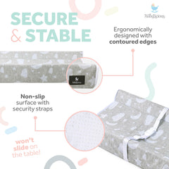 Babylicious changing pad security straps provide stable positioning during diapering.