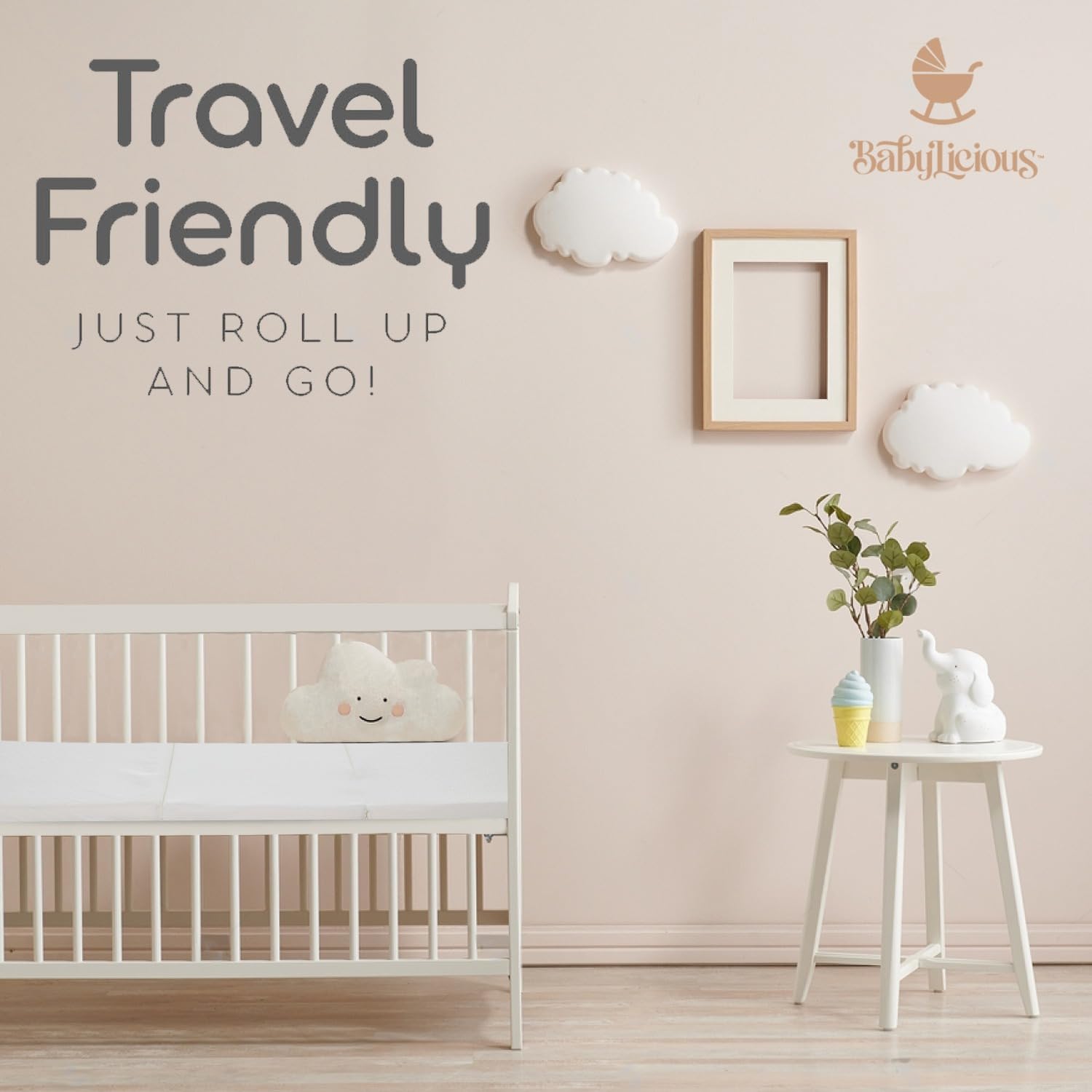 Babylicious jacquard cover close-up highlighting soft touch and baby comfort.