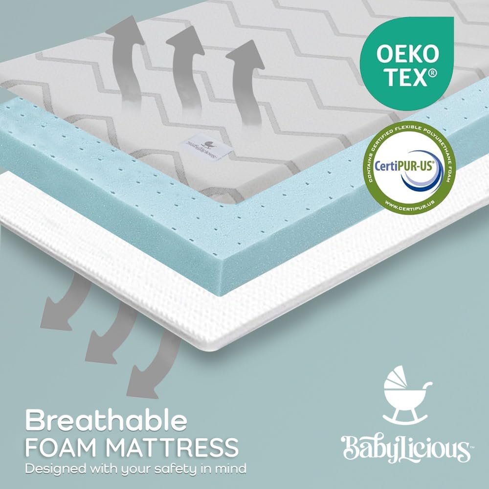 Babylicious portable lightweight mattress pad with carry buckle for travel