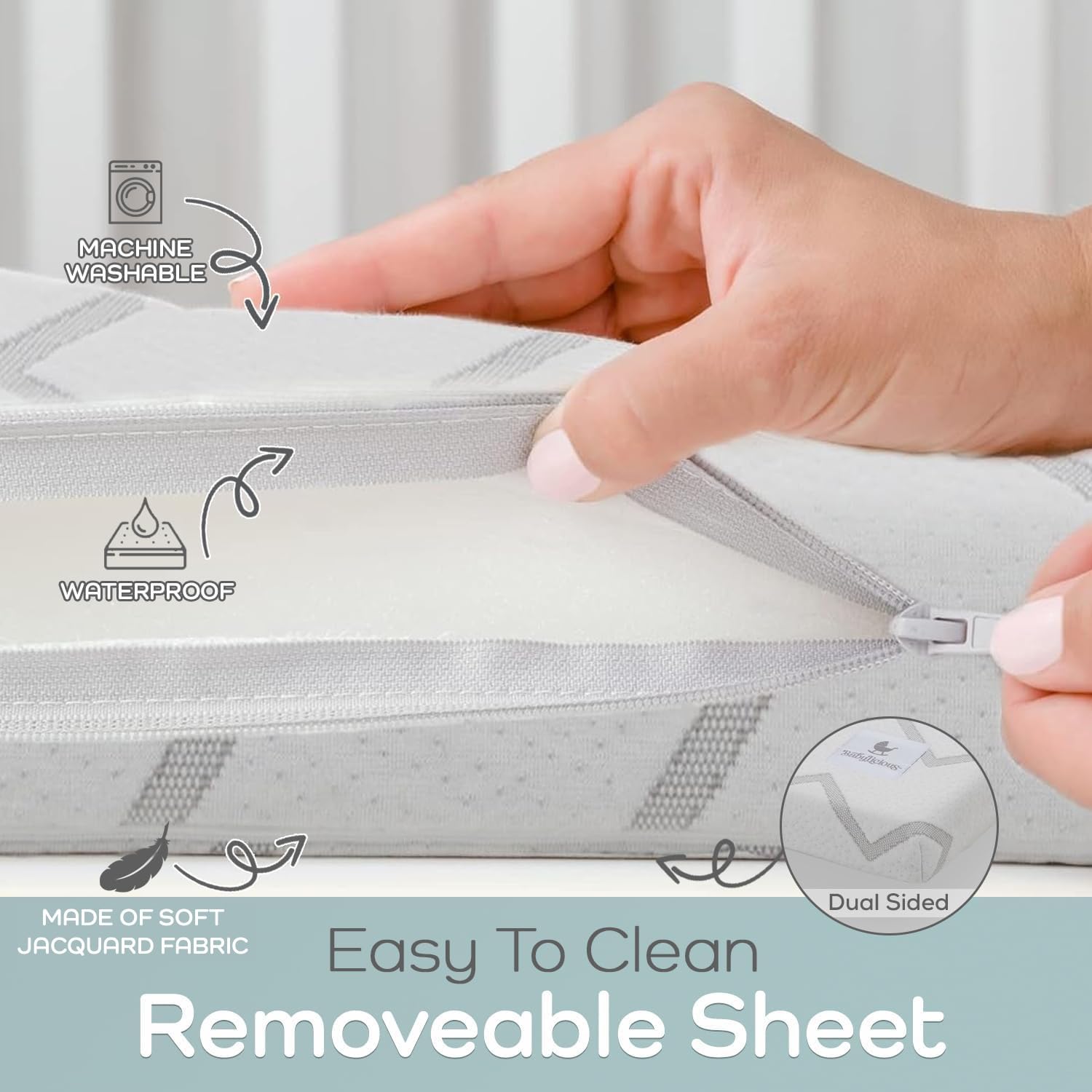 Babylicious TPU waterproof protection layer keeps sleeping surface clean