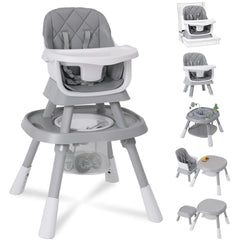 Babyliebe 15-in-1 high chair full setup supports growing child during mealtime