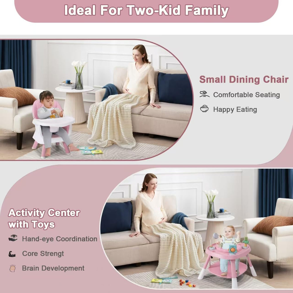 Babyliebe 15-in-1 high chair activity center with 360-degree seat and toys