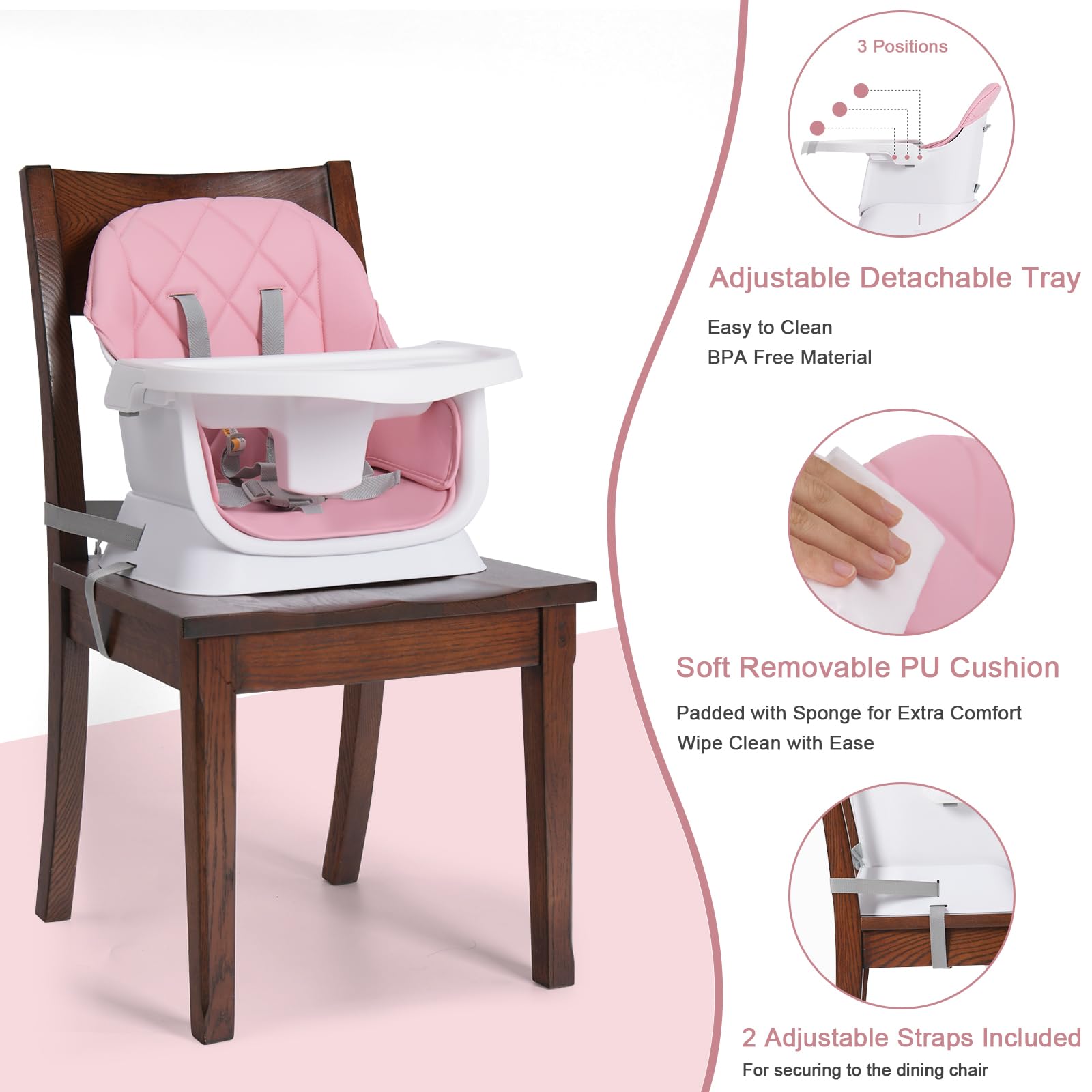 Babyliebe 15-in-1 high chair with under-table storage for toys and books