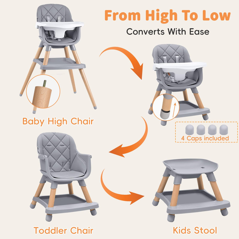 Babyliebe two-position tray adjusts for feeding and playtime.