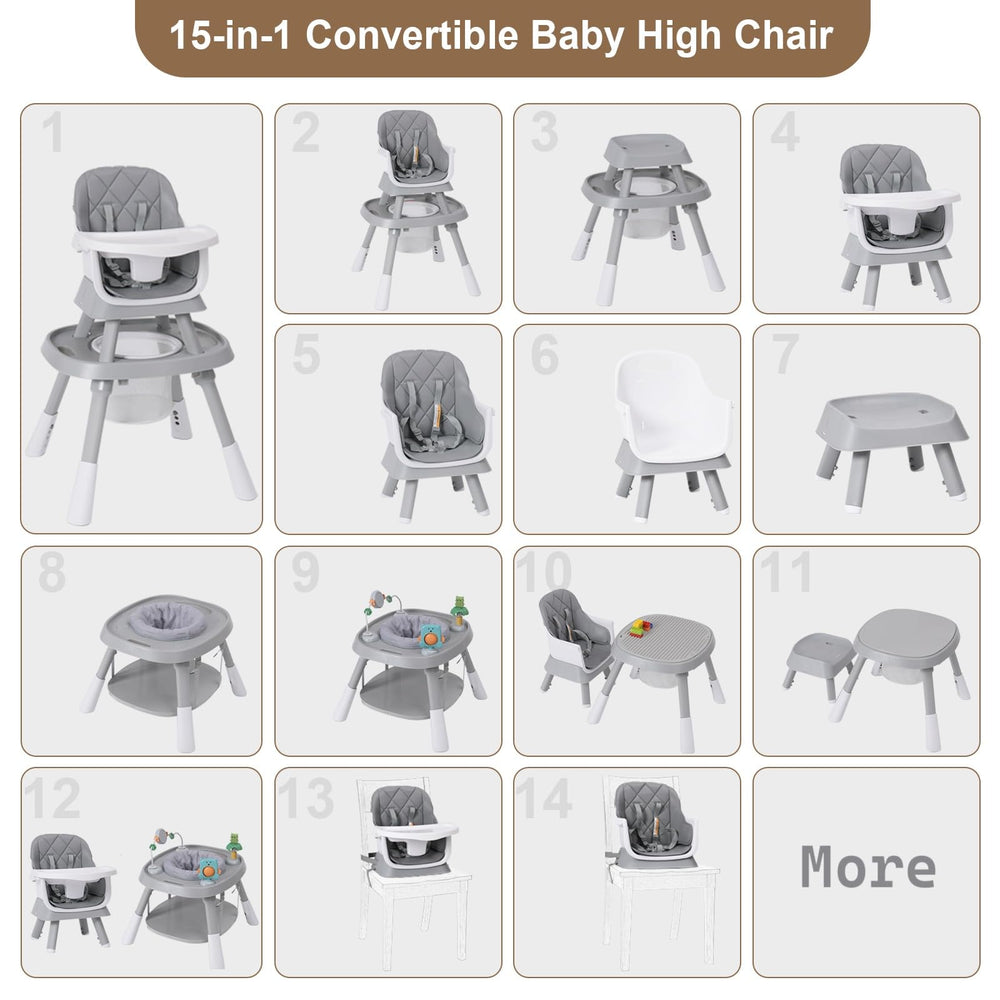 Babyliebe high chair tray removal demonstrates easy, tool-free feeding setup