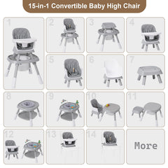 Babyliebe high chair tray removal demonstrates easy, tool-free feeding setup