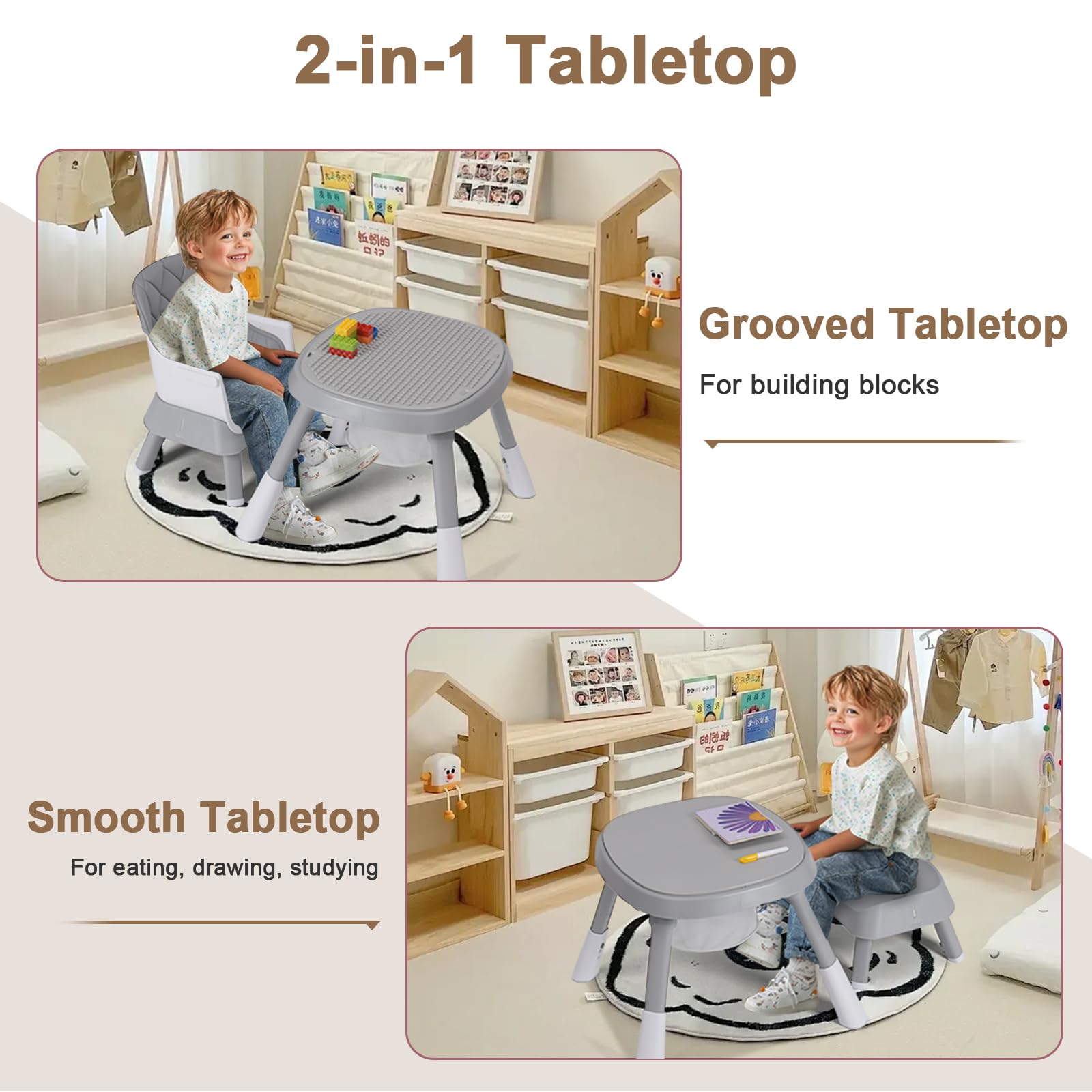 Babyliebe table and chair building-blocks area enables creative play