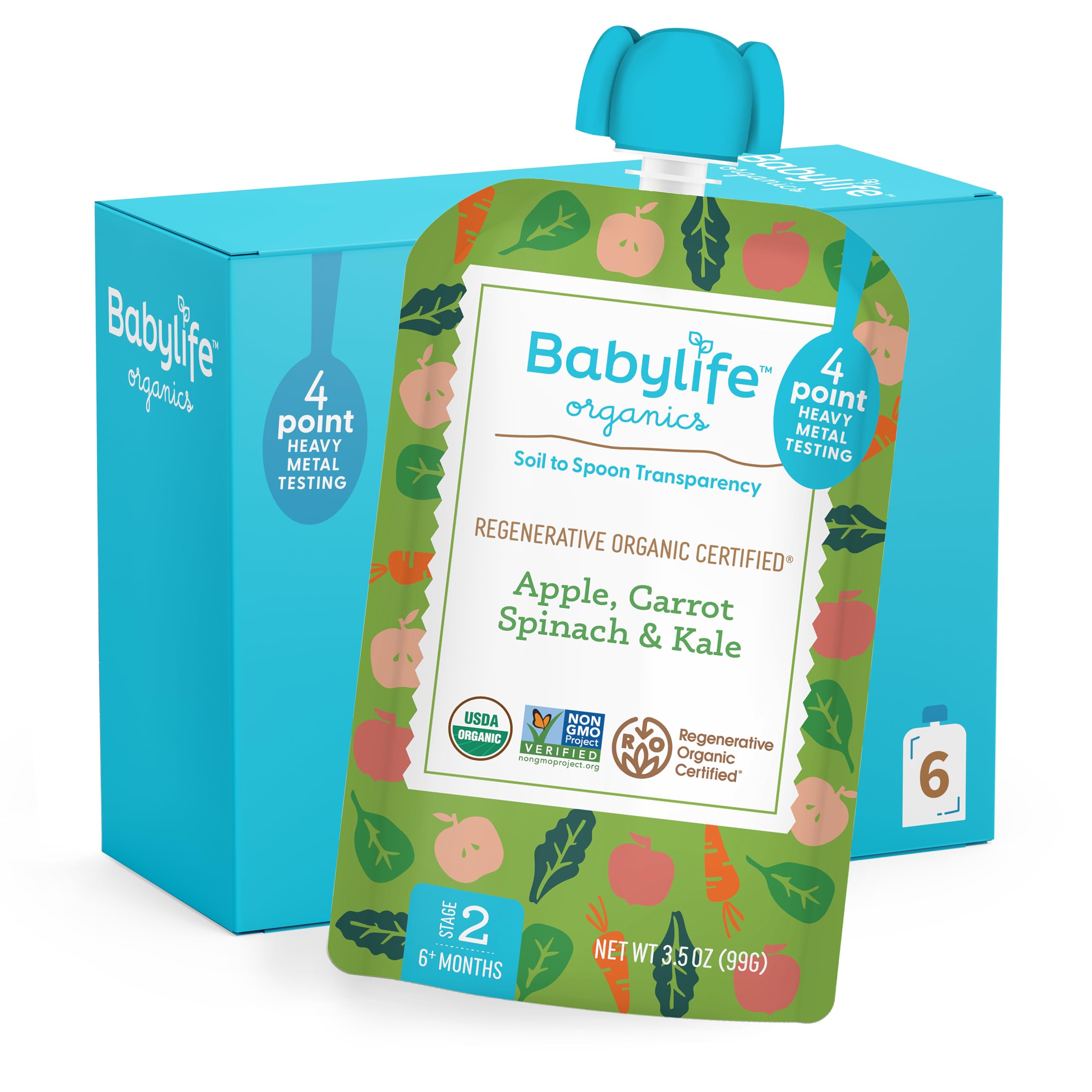 Babylife Organics Stage 2 pouches provide a convenient organic baby snack