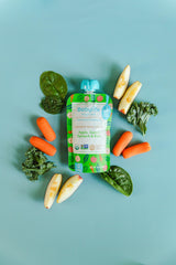 Babylife Organics Stage 2 meal-time setup captures ready-to-serve puree