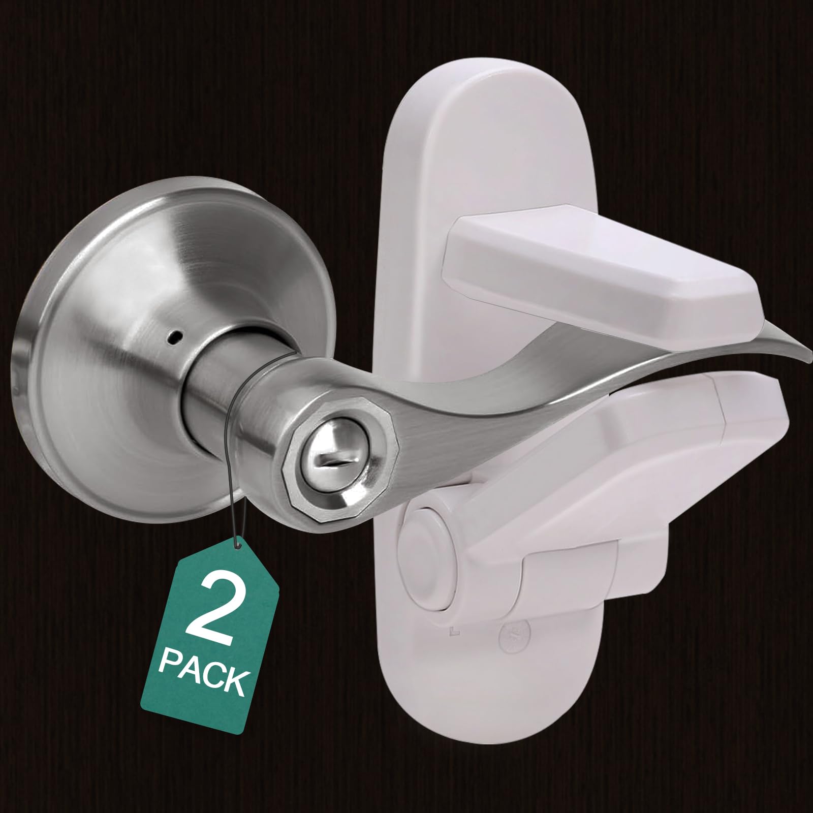 Babylush 2-pack door lever lock packshot for toddler safety and easy setup.