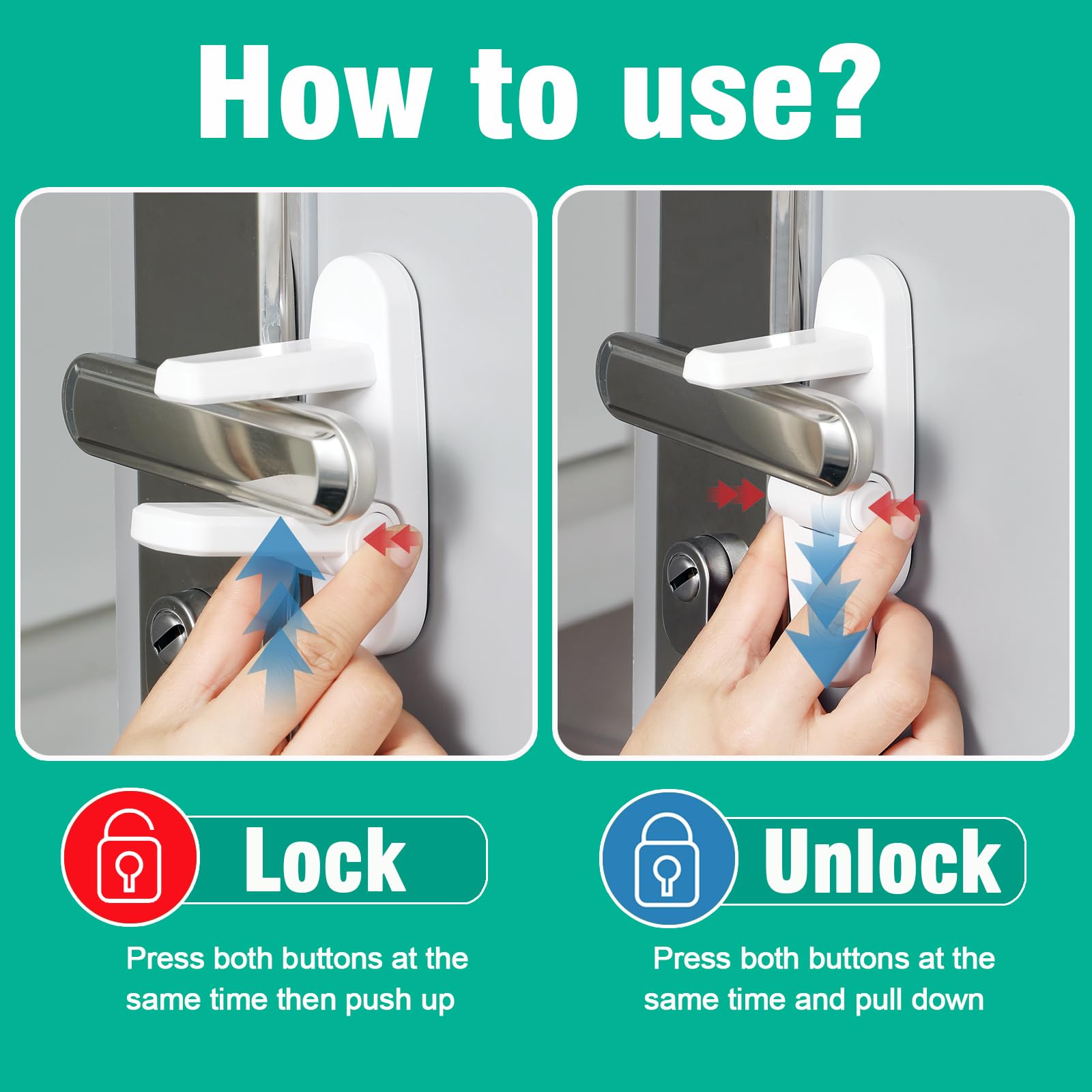 Babylush durable ABS door lock emphasizes long-lasting protection for busy households.
