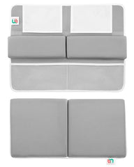 Babynma bath time organized essentials holder keeps towels and toys handy.
