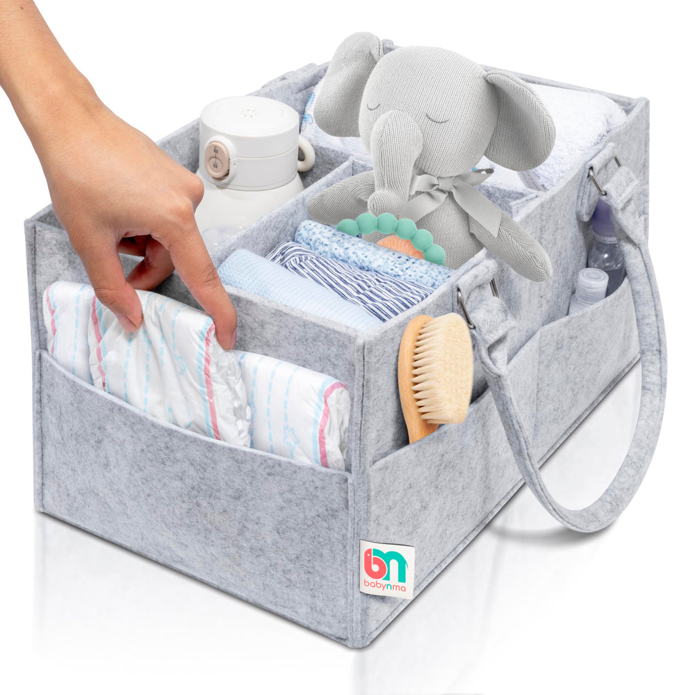 Babynma felt diaper caddy with 12-month warranty signals reliable support for growing families