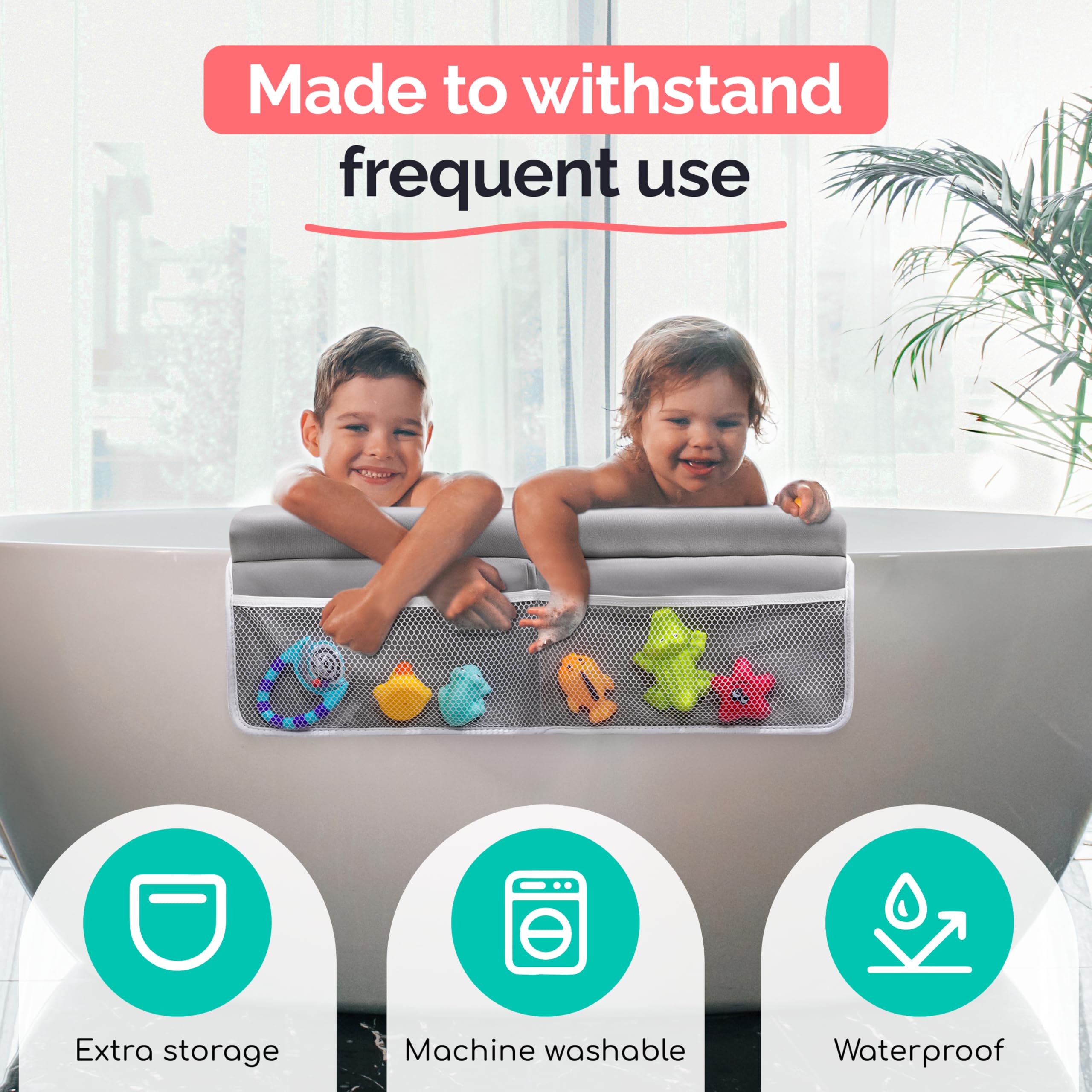 Babynma memory-foam kneeler stays comfortable during long bath routines.