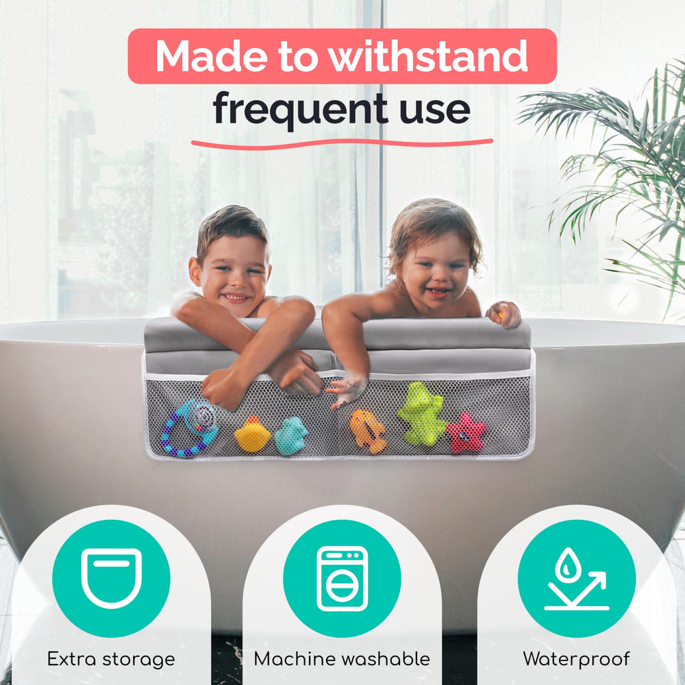 Babynma memory-foam kneeler stays comfortable during long bath routines.